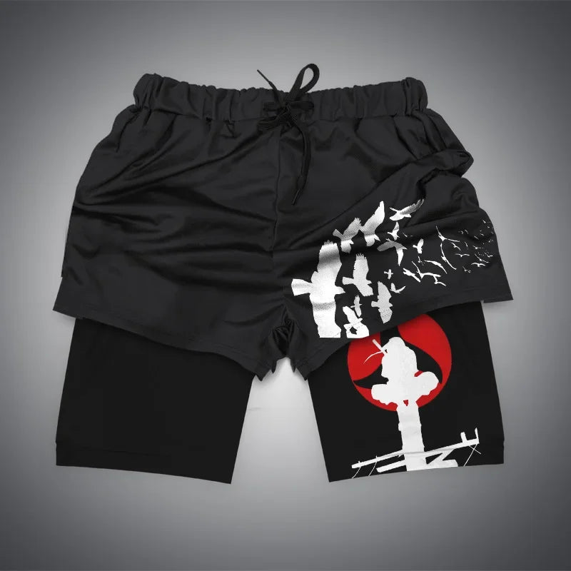 Anime Gym Shorts 2 in 1 Breathable