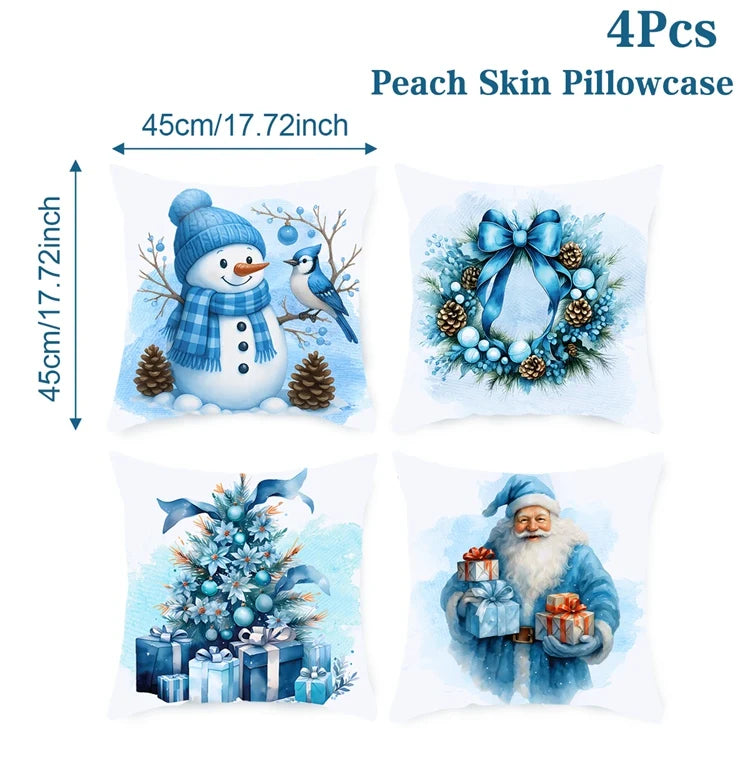 4pcs Merry Christmas Cushion Cover