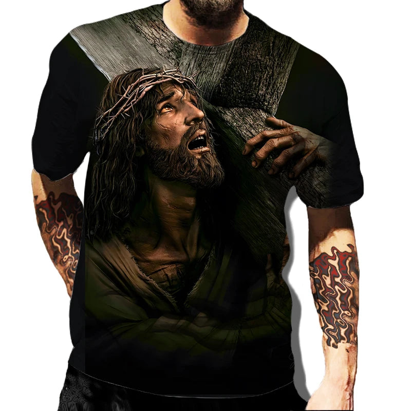 Jesus Christ Cross 3d Printed T-shirt