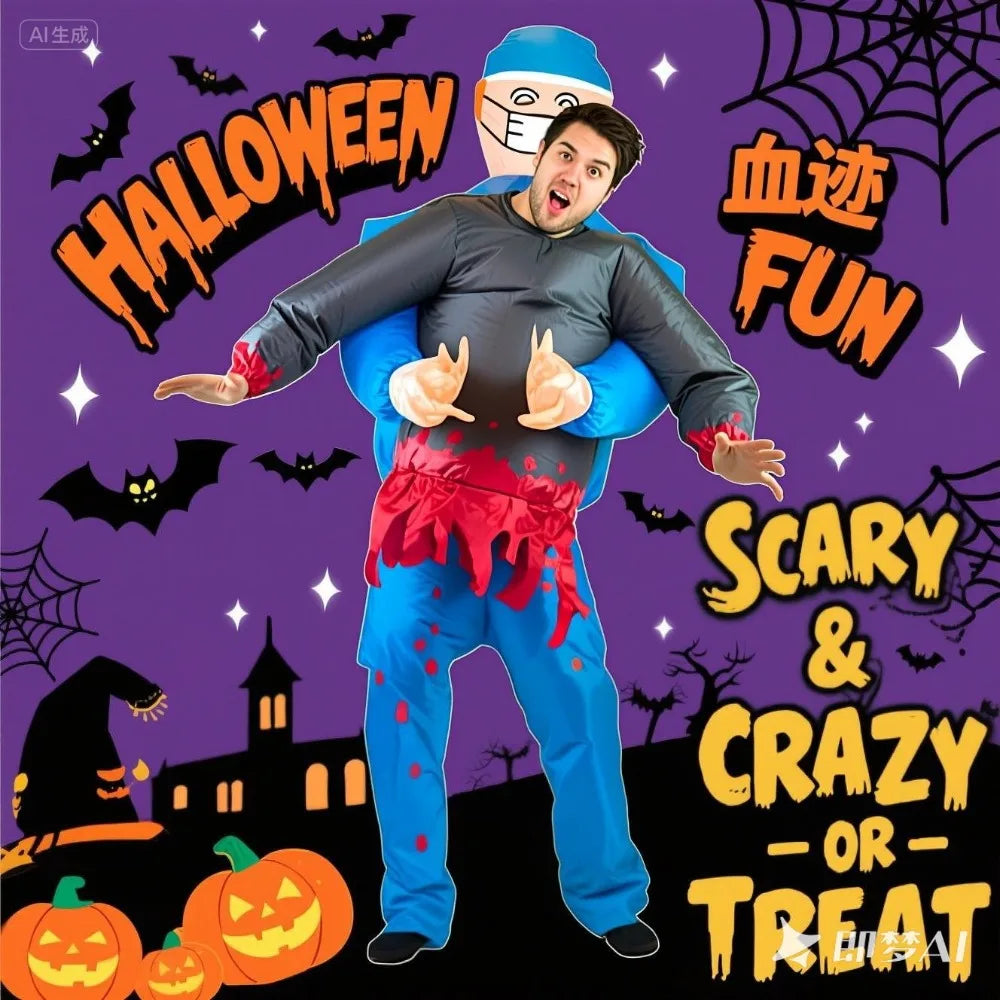 Funny Horro Costume Bleeding Surgeon