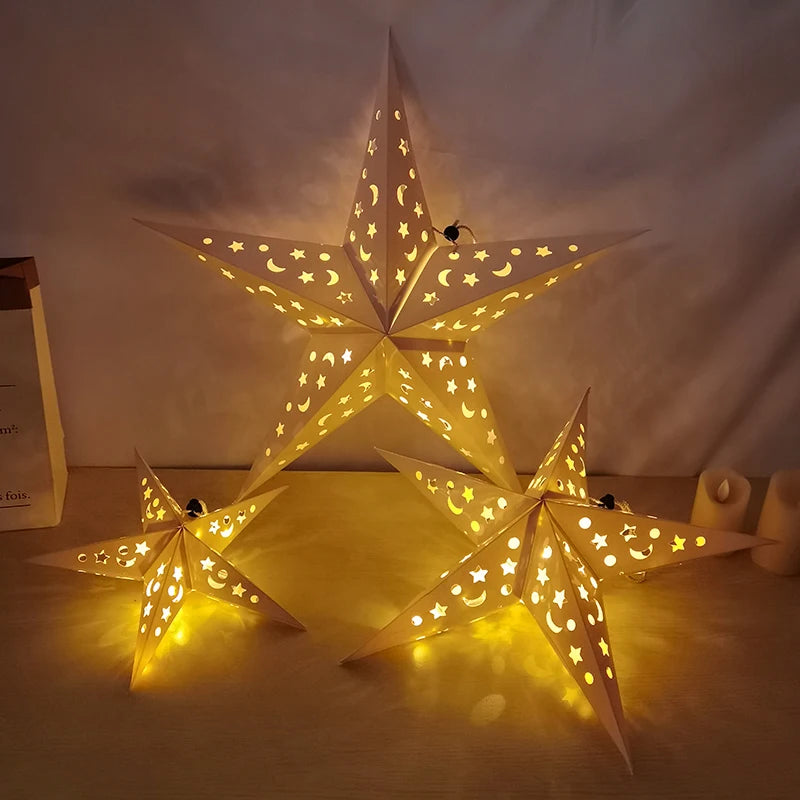 30/45/60cm Hollow Out Star Hanging Pendant Led Light