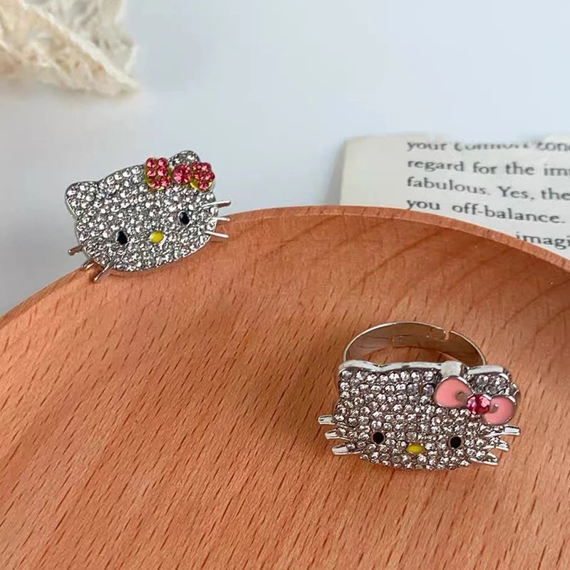 Cute Hello Kitty Rhinestones Ring