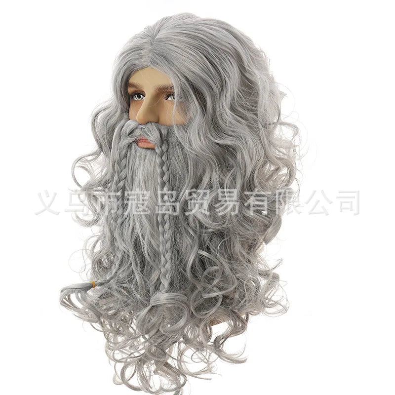 wizad silver grey wig and beard