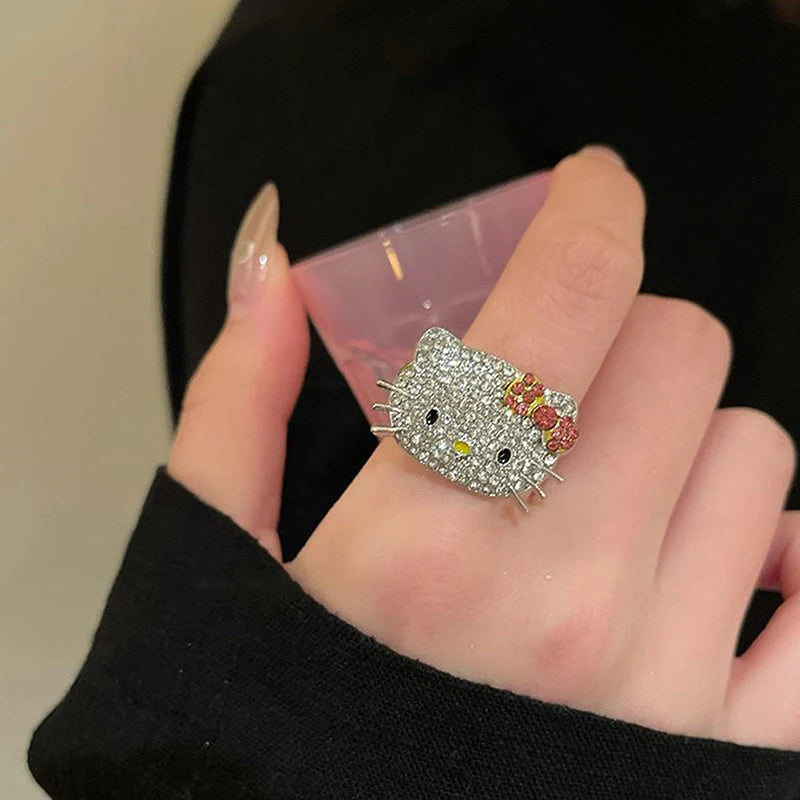 Cute Hello Kitty Rhinestones Ring