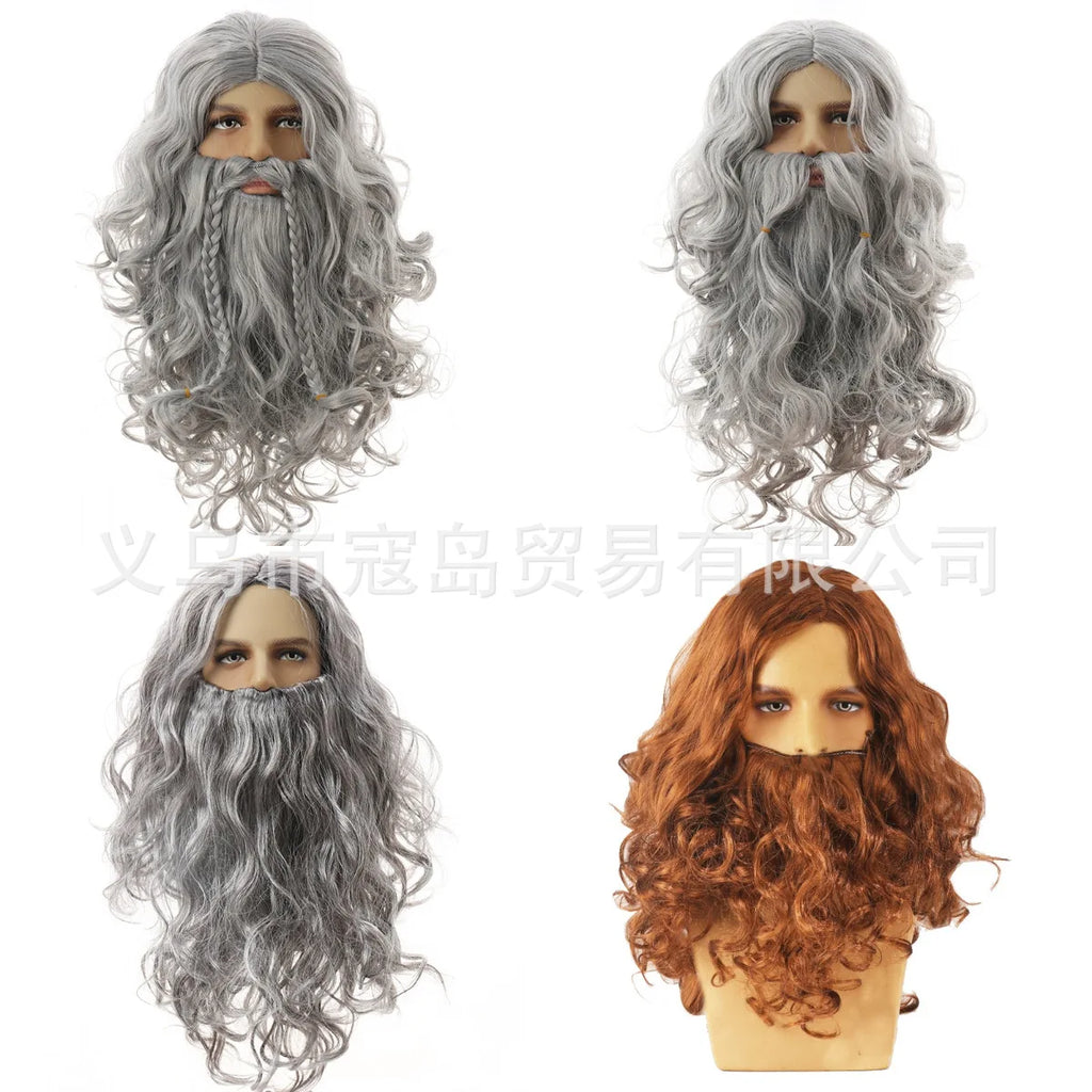 wizad silver grey wig and beard