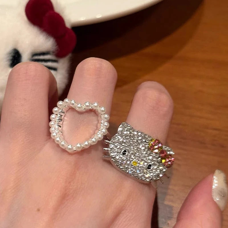 Cute Hello Kitty Rhinestones Ring