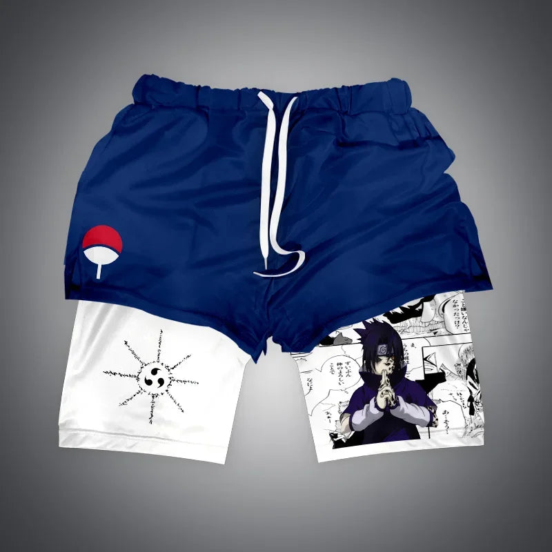 Anime Gym Shorts 2 in 1 Breathable