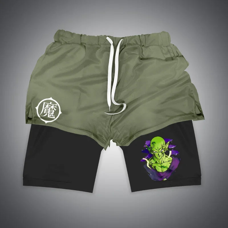Anime Gym Shorts 2 in 1 Breathable