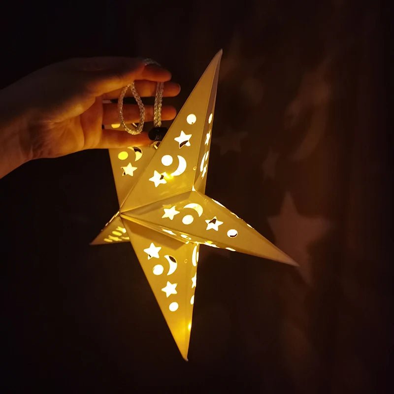 30/45/60cm Hollow Out Star Hanging Pendant Led Light