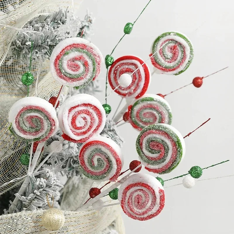 Christmas Decorations Candy Snow Berries Artificial