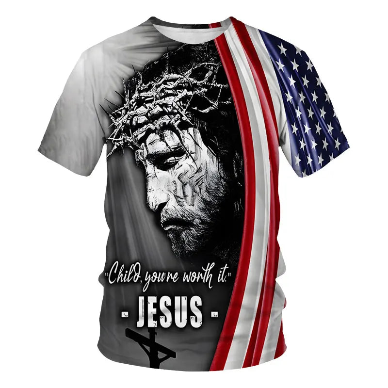 Jesus Christ Cross 3d Printed T-shirt