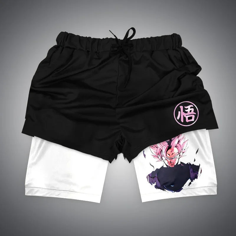 Anime Gym Shorts 2 in 1 Breathable