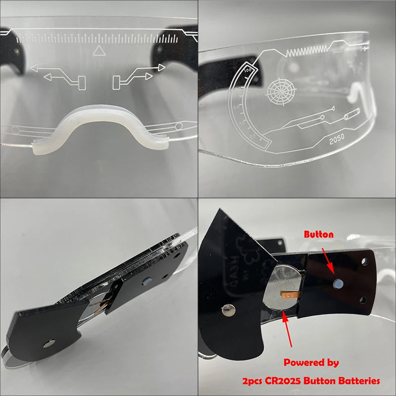 Futurist Cyberpunk Glasses LED Light