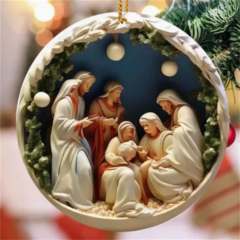 2D Flat Acrylic Christmas Tree Pendant