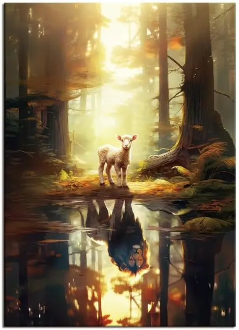 Jesus Saving The Lost Lamb Canvas Wall Art