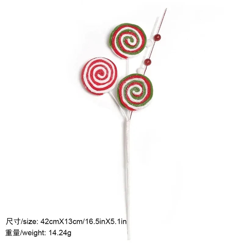 Christmas Decorations Candy Snow Berries Artificial