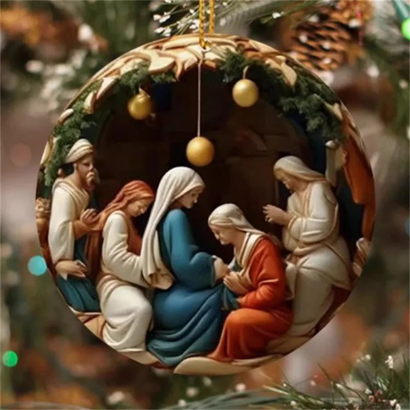 2D Flat Acrylic Christmas Tree Pendant