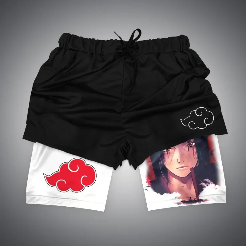 Anime Gym Shorts 2 in 1 Breathable