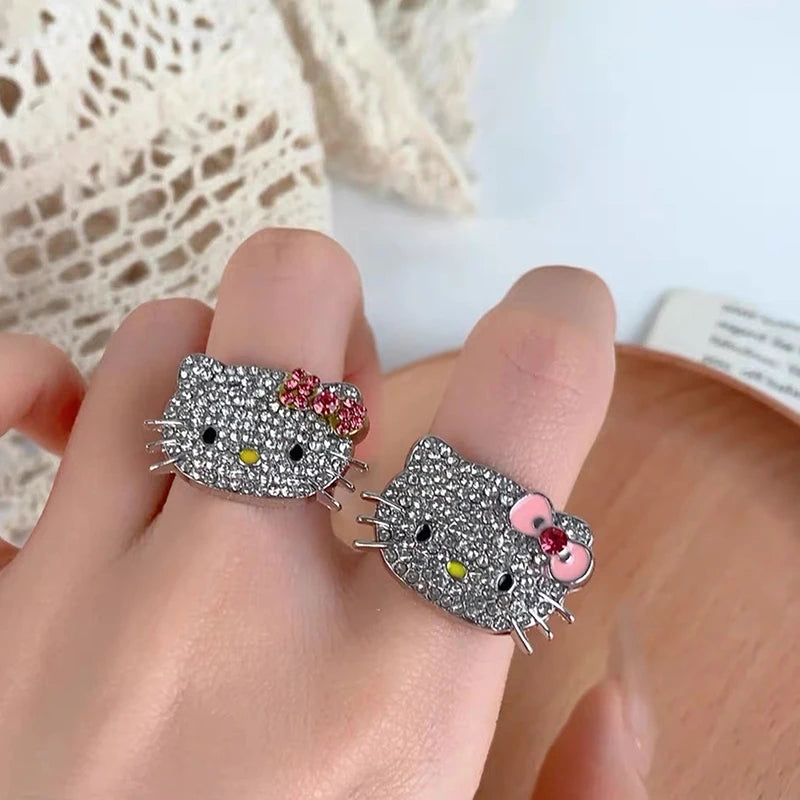 Cute Hello Kitty Rhinestones Ring