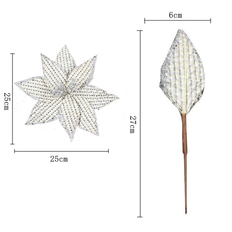 Glitter Christmas Flower Artificial