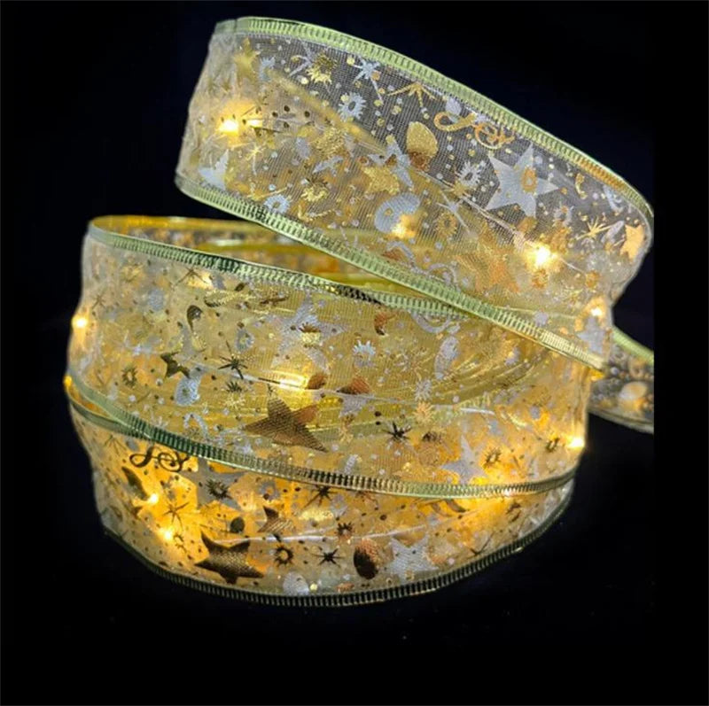 1-10m Christmas Ribbon Fairy Light String