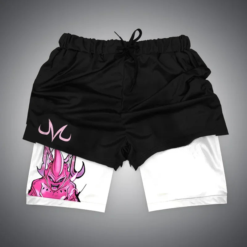 Anime Gym Shorts 2 in 1 Breathable