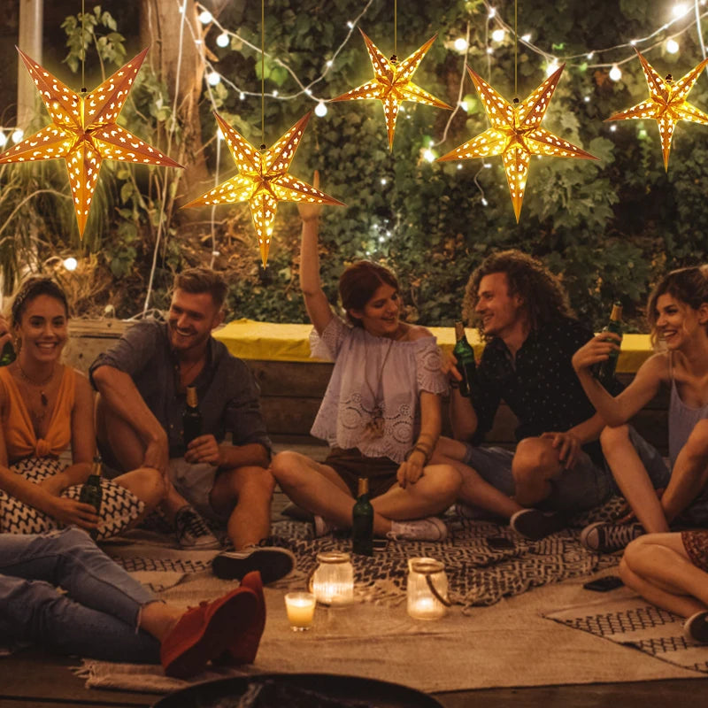 30/45/60cm Hollow Out Star Hanging Pendant Led Light