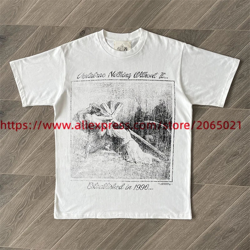 Shepherd Saint Jesus Cross Print T Shirt