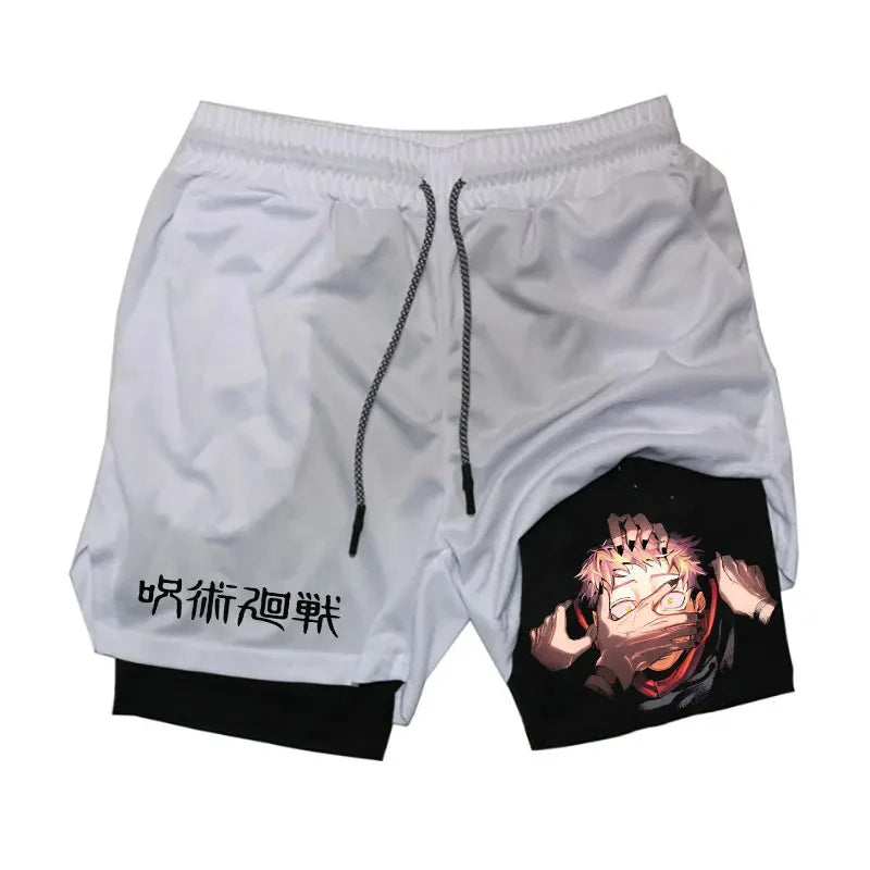Anime Gym Shorts 2 In 1 Double Layer