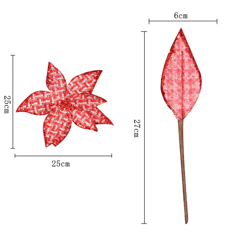 Glitter Christmas Flower Artificial