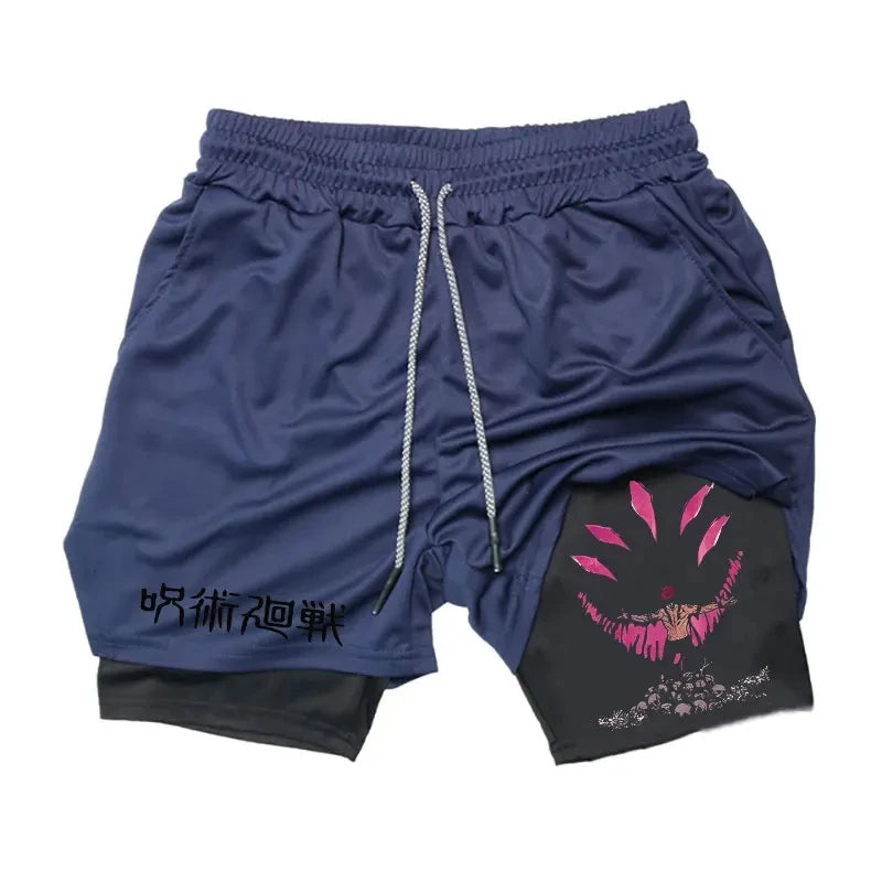 Anime Gym Shorts 2 In 1 Double Layer