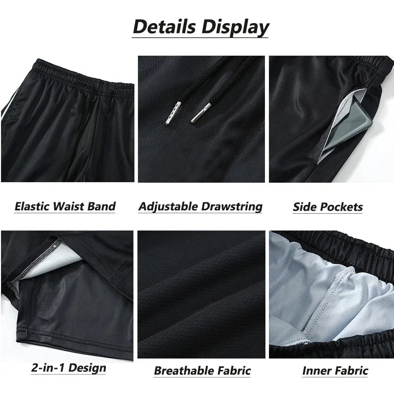 Anime Gym Shorts 2 in 1 Breathable