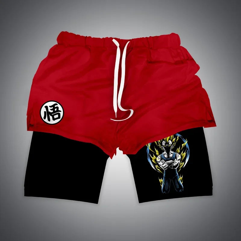 Anime Gym Shorts 2 in 1 Breathable