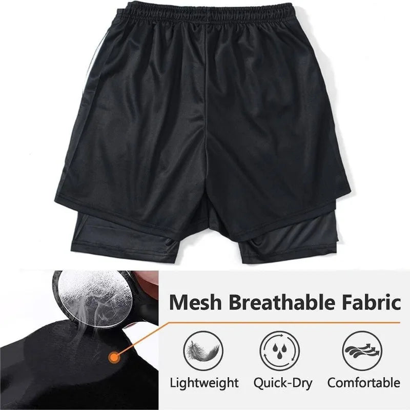 Anime Gym Shorts 2 in 1 Breathable