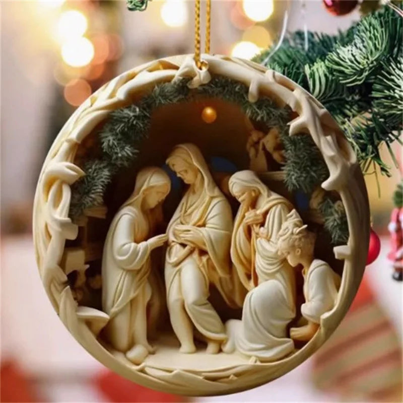 2D Flat Acrylic Christmas Tree Pendant