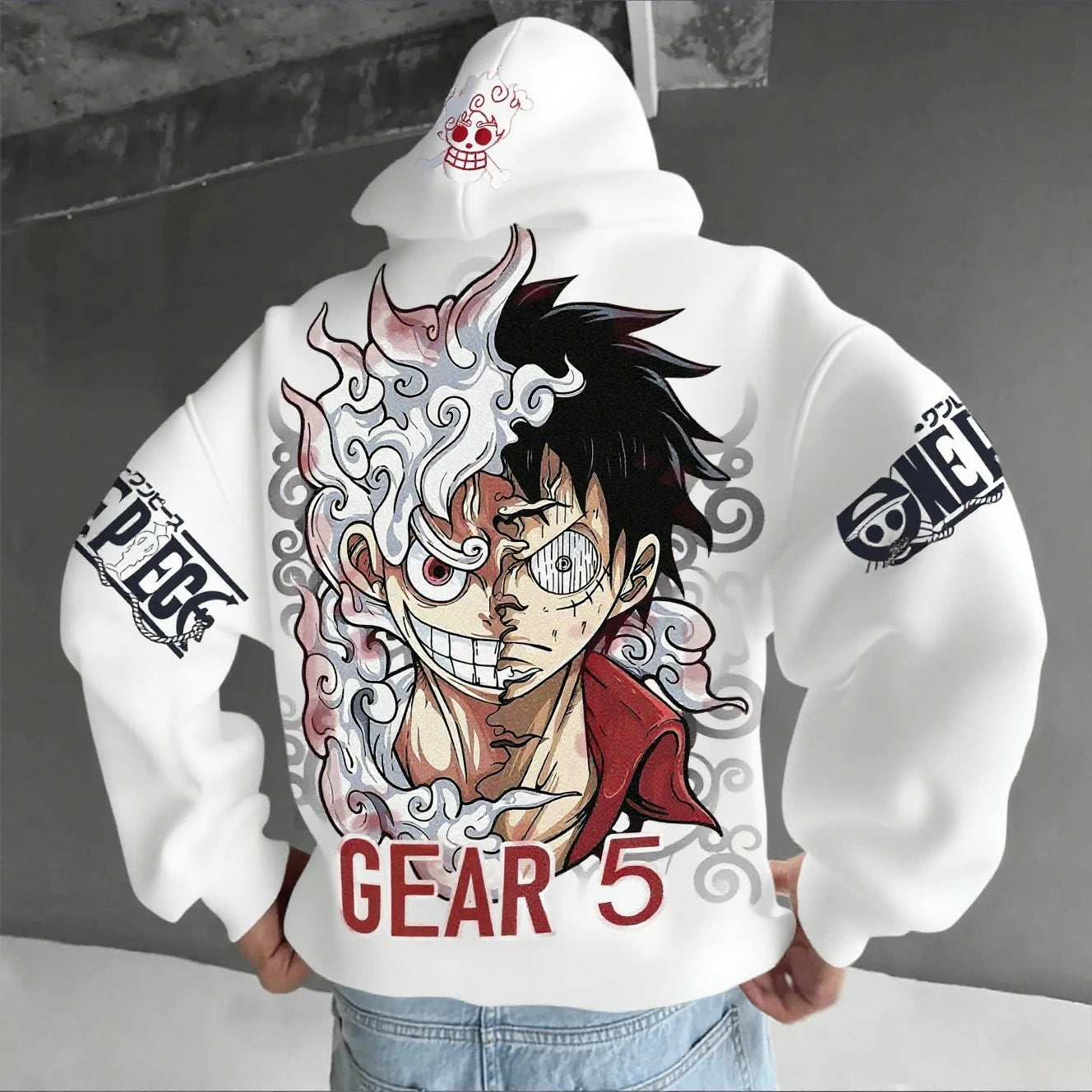 Anime Hoodie One Piece Luffy Gear 5 Nika 🫨❤️