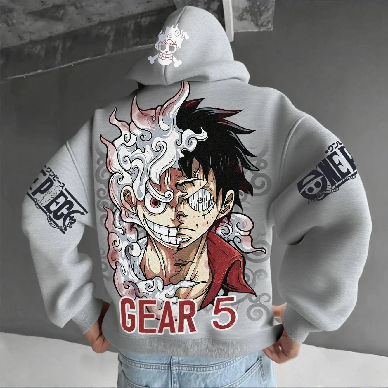 Anime Hoodie One Piece Luffy Gear 5 Nika 🫨❤️