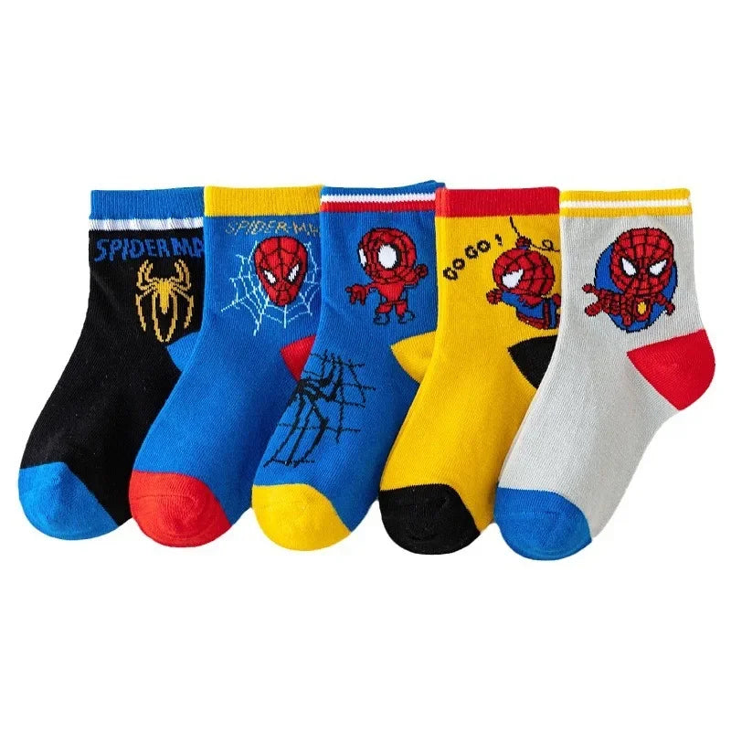 5 Pairs MARVEL Spiderman Children's Socks  1-12 Y