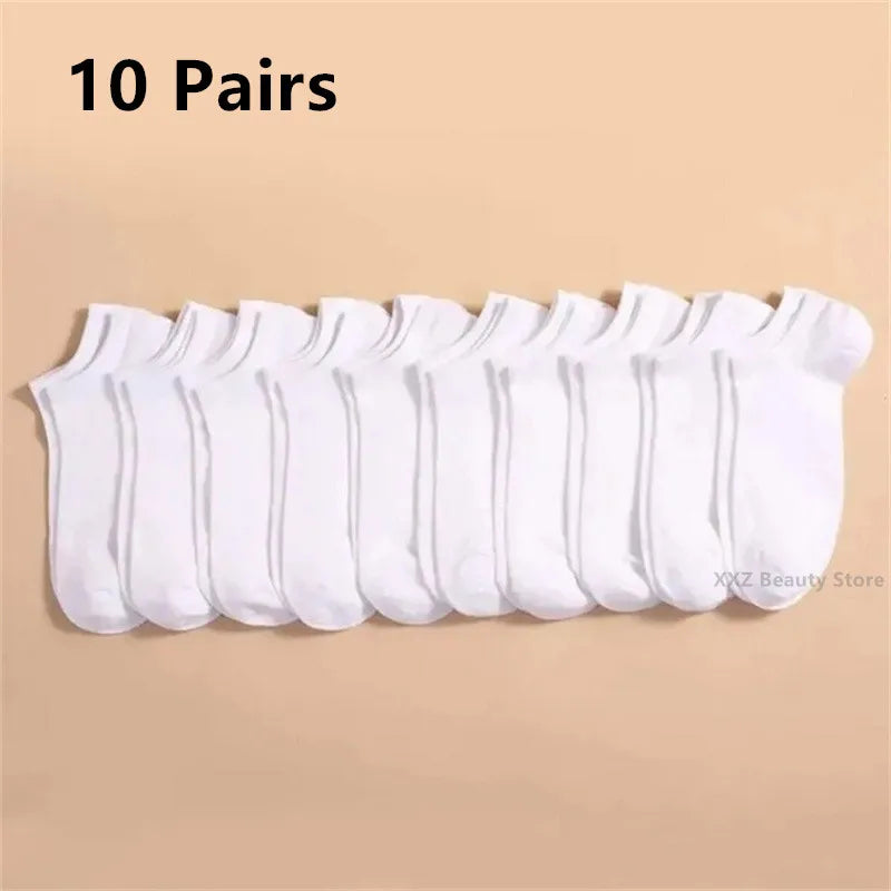5/10/20 Pairs White Breathable Socks