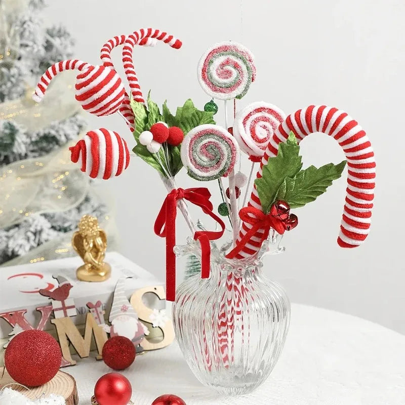 Christmas Decorations Candy Snow Berries Artificial