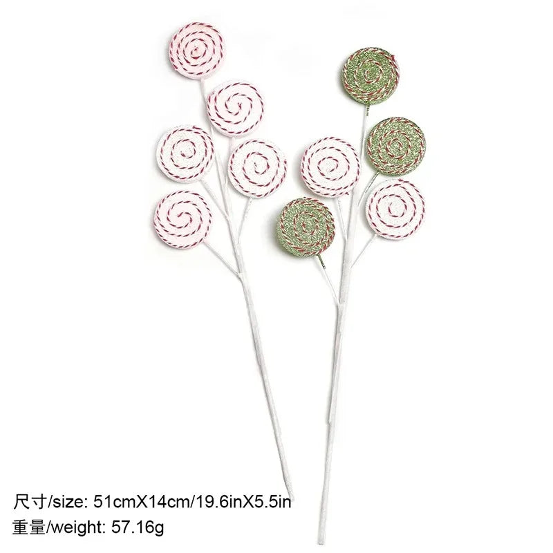 Christmas Decorations Candy Snow Berries Artificial