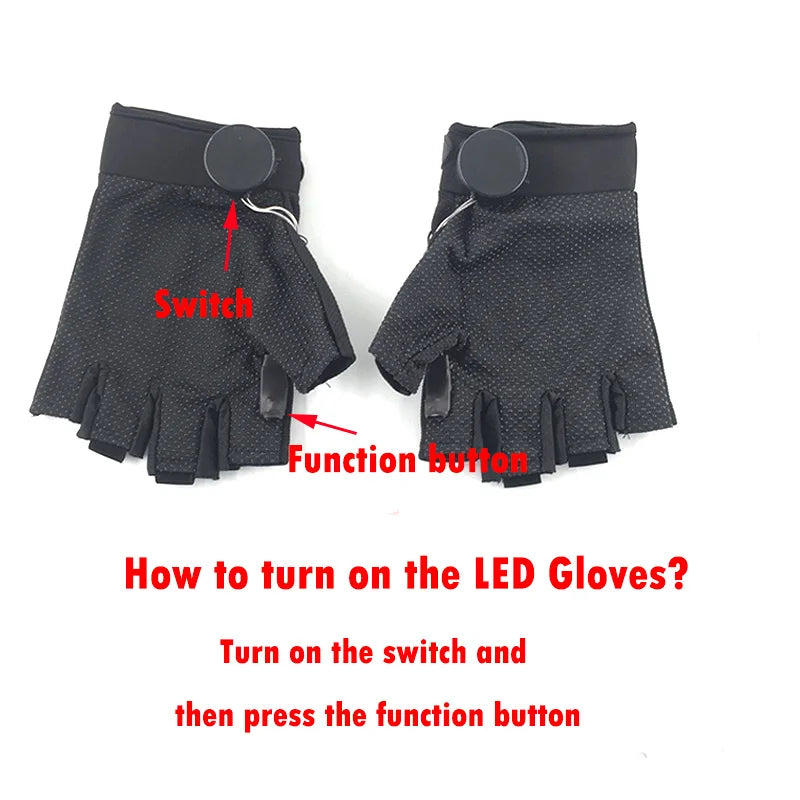 LED Neon Glowing Gloves