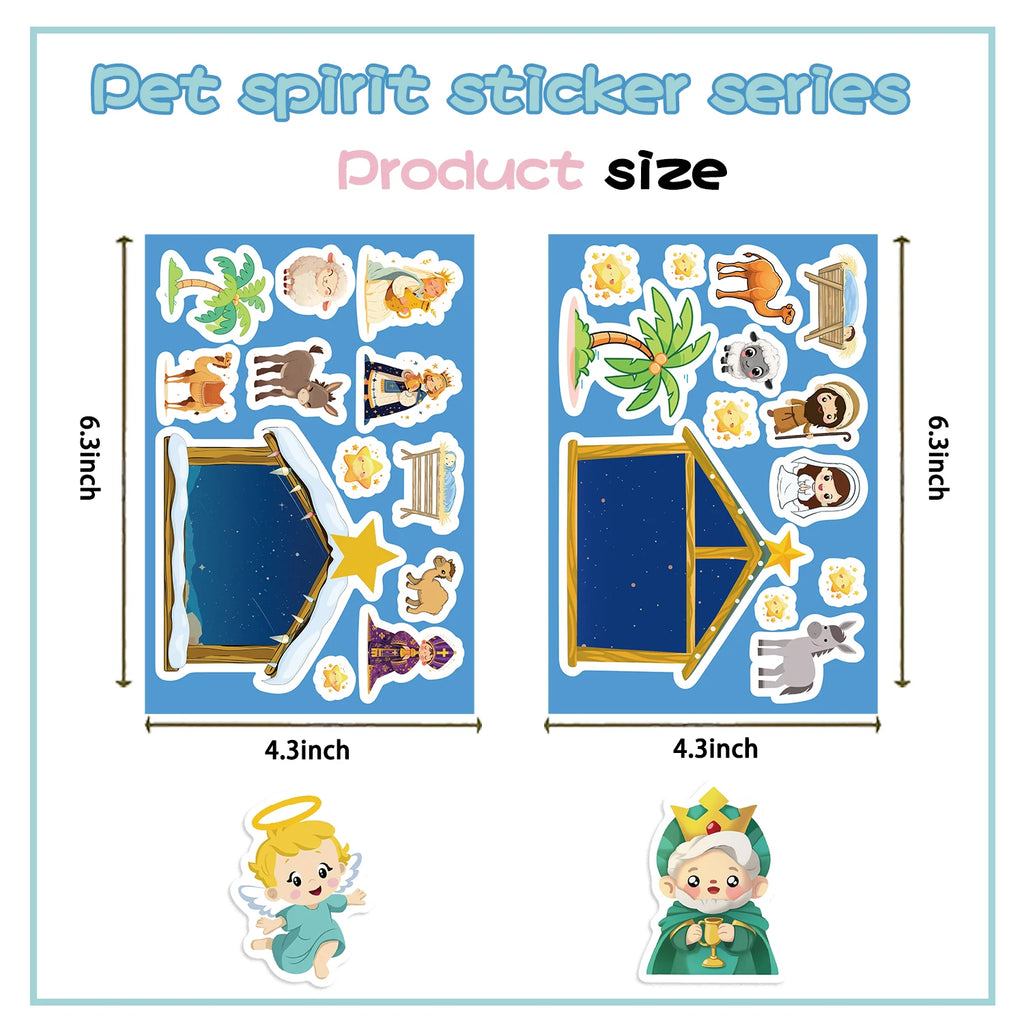 Cartoon Jesus Birth Scene Graffiti Stickers