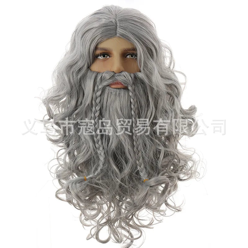 wizad silver grey wig and beard