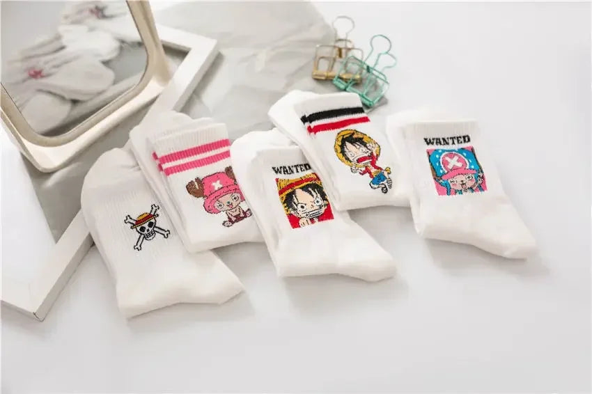 5Pair Anime One Piece Socks