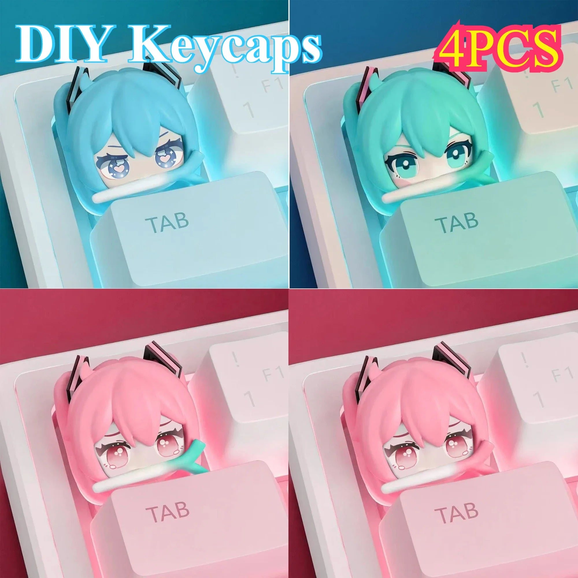 Cute Hatsune Miku DIY Keycaps Anime