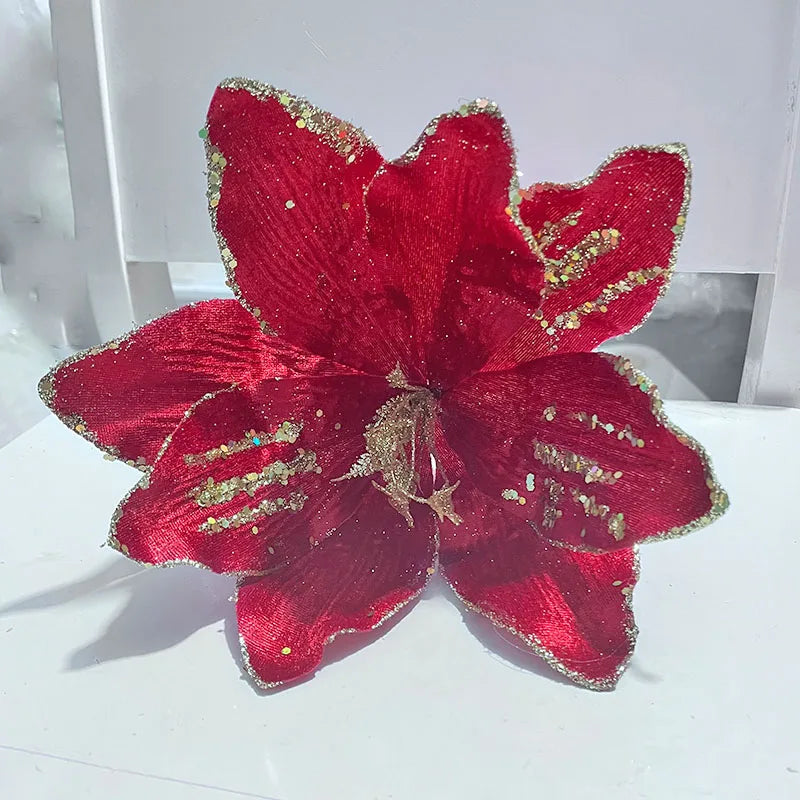 Glitter Christmas Flower Artificial