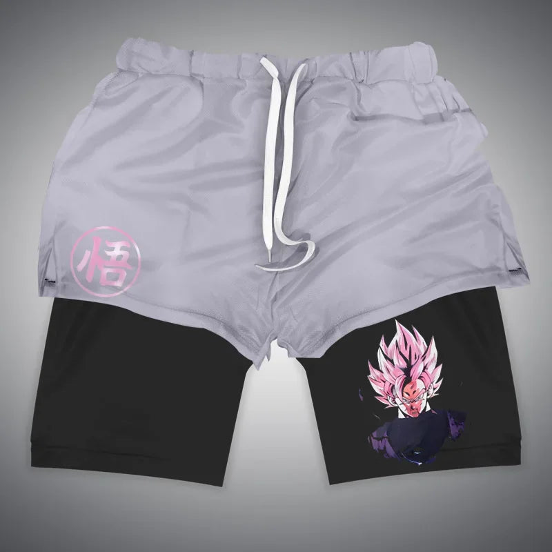 Anime Gym Shorts 2 in 1 Breathable