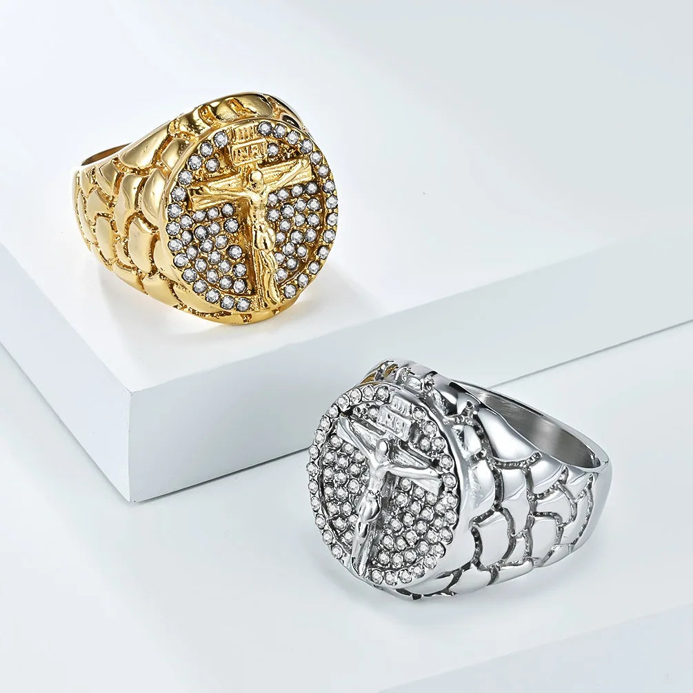 Jesus Men's Ring, Stainless Steel