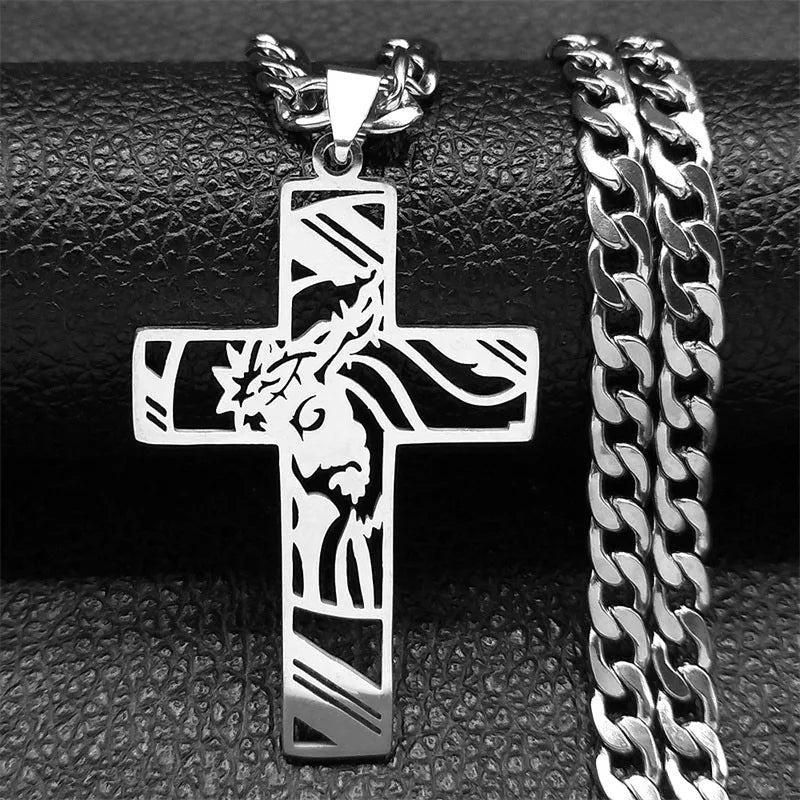 Crown of Thorns Jesus Cross Necklace